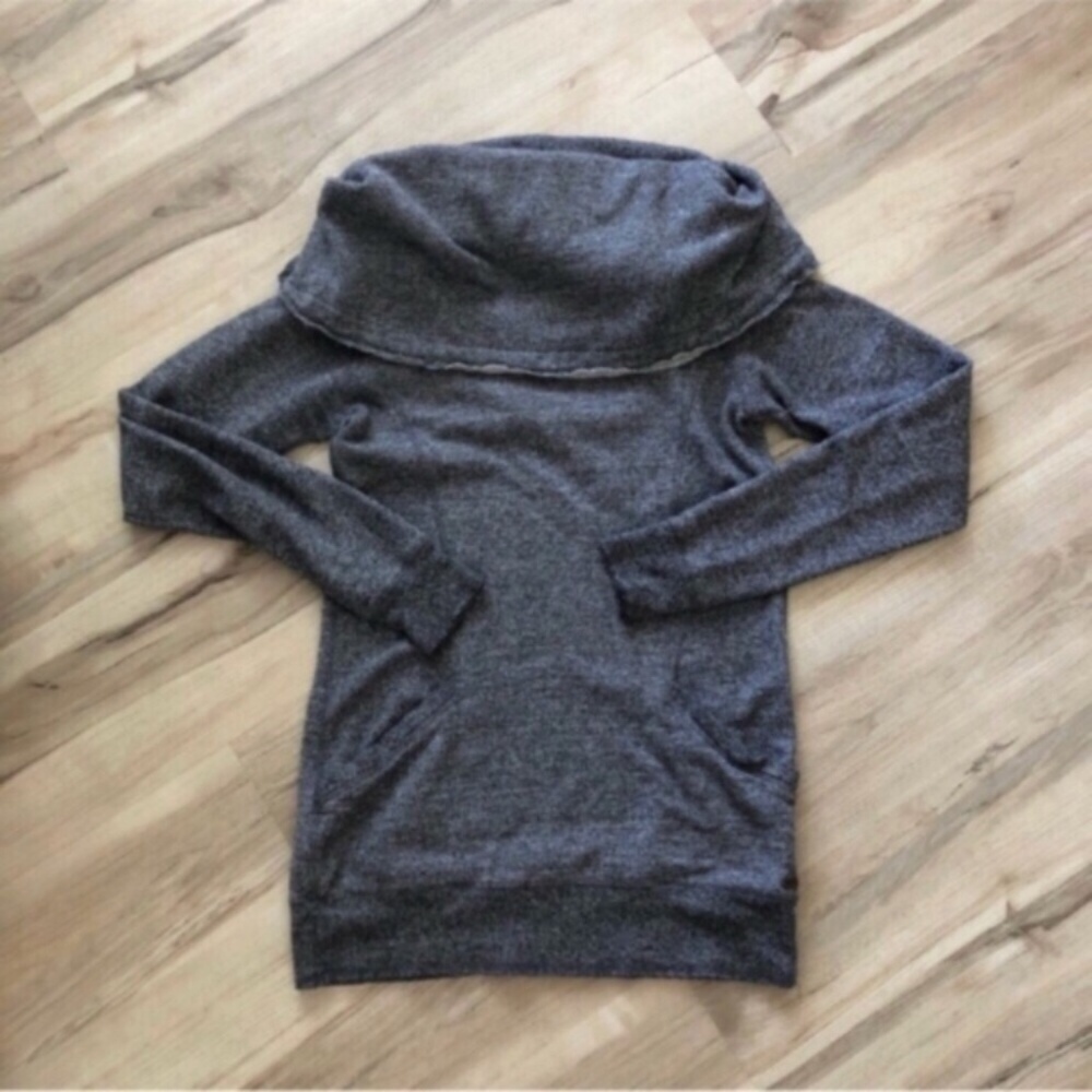 Roots Women's Cowl Neck Charcoal Sweater